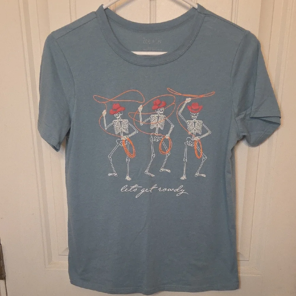 Let's Get Rowdy Skeleton Rodeo Short Sleeve Tshirt - Picture 3 of 6